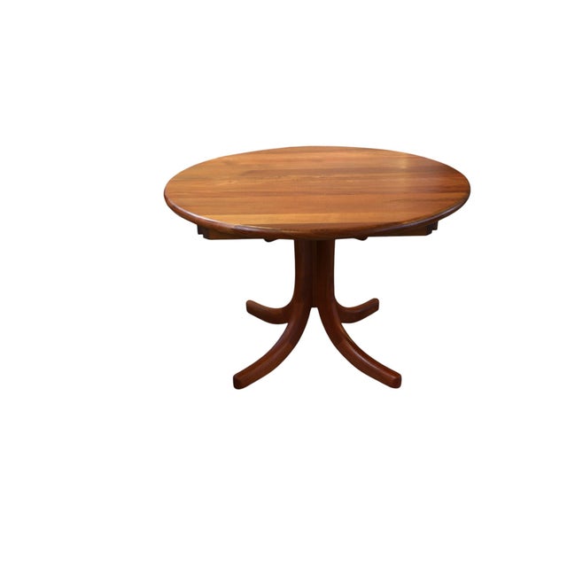 Round Danish Dining Table in Teak with Column Base, 1960s For Sale - Image 6 of 16