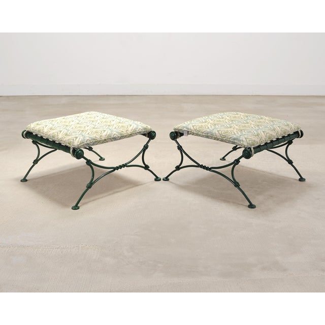 Set of Four o.w. Lee Iron Garden Lounge Chairs and Two Ottomans For Sale - Image 13 of 18