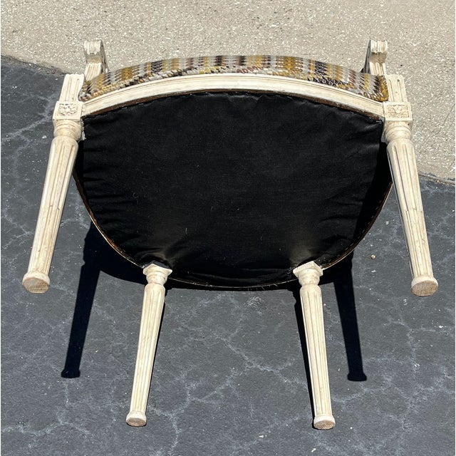 Early 20th Century Pair of Louis XVI Style Cabriolet Chairs. Hand Carved, Painted. For Sale - Image 18 of 18