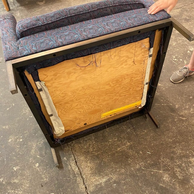 Mid-Century Modern Club Chairs Attributed to Florence Knoll With Bronze Legs For Sale - Image 10 of 12