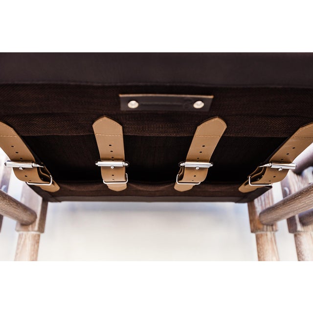 Richard Wrightman "Chatwin" Counter Chairs in White Oak and Leather For Sale - Image 11 of 15