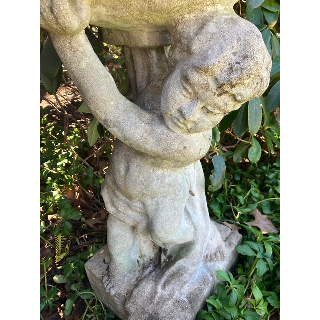 1990s Vintage Figural Cement Bird Bath For Sale - Image 5 of 8