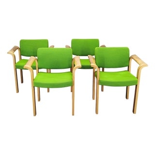 Danish Oak Armchairs by Magnus Olesen, 1960s, Set of 4 For Sale