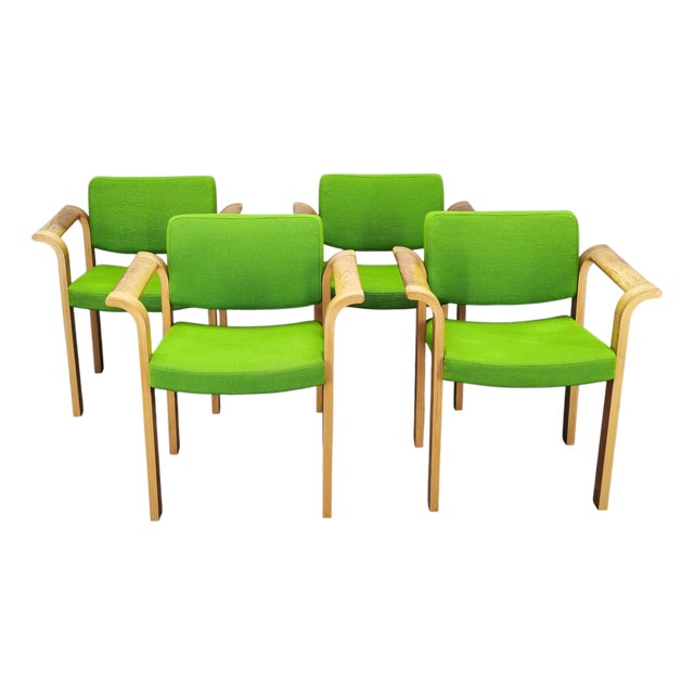 Danish Oak Armchairs by Magnus Olesen, 1960s, Set of 4 For Sale