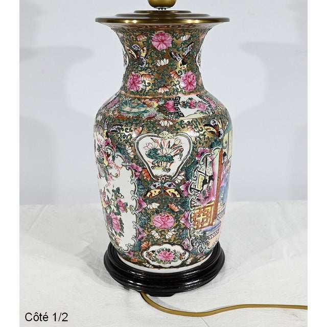 Canton Porcelain Lamp, China, Late 19th Century For Sale - Image 16 of 18