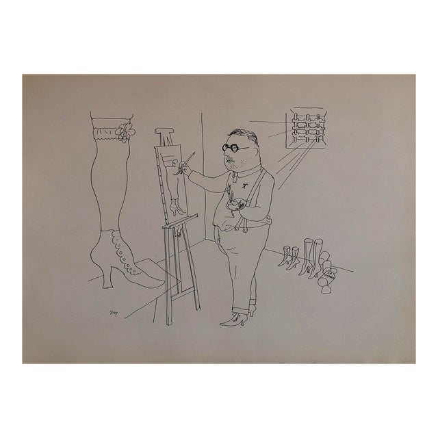 George Grosz, 1936 Lithograph Interregnum portfolio Artist Studio small edition Weimar Germany, 1936 For Sale
