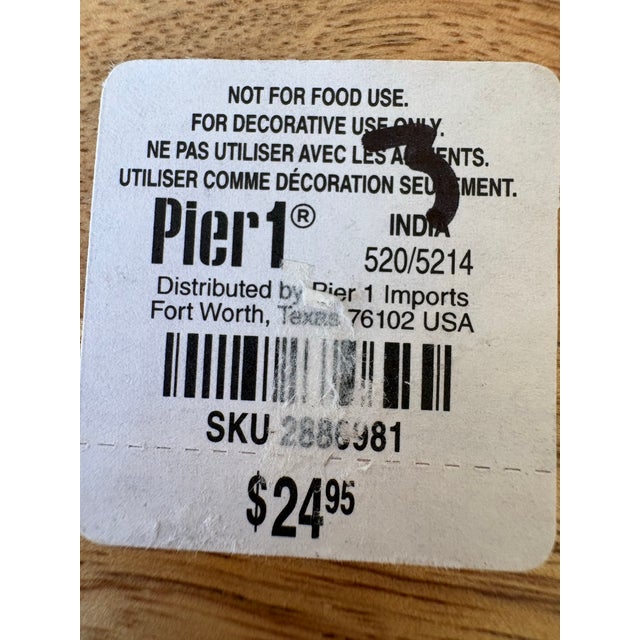 Vintage Pier 1 Imports Carved Wood Leaf and Vine 14” Charger Plates — Set of 4 For Sale - Image 9 of 9