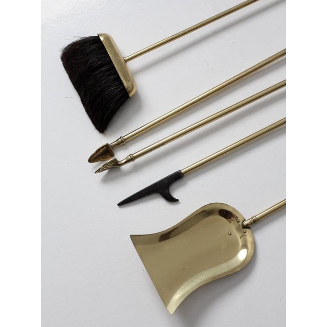 Vintage Brass Fireplace Tool Set For Sale - Image 4 of 14