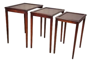 Antique Traditional Mahogany Cocktail Nesting Tables - Set of 3