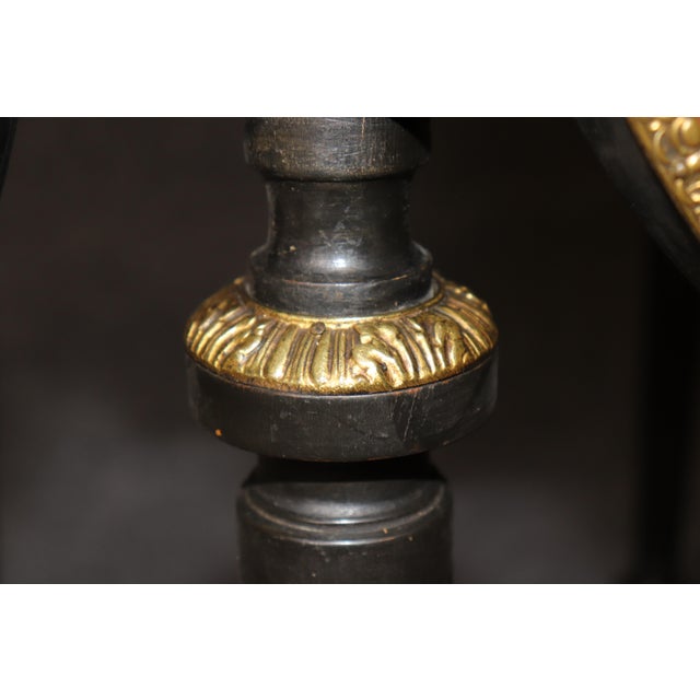 Late 19th Century 19th C Edwardian Flip Top Napkin Ebonized CardTable For Sale - Image 5 of 12
