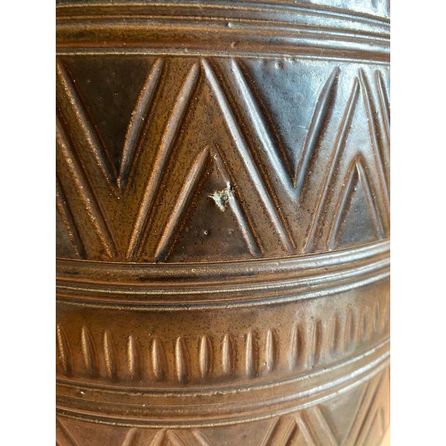 Scandinavian Modern Brown Stoneware Floor Vase by Arthur Andersson for Wallåkra For Sale - Image 14 of 15