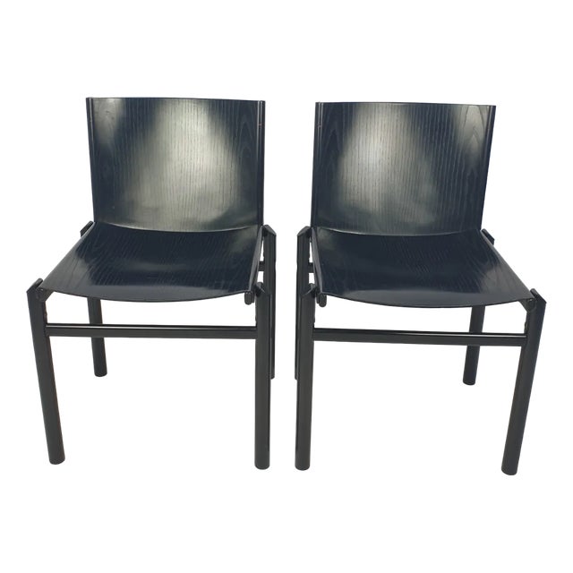 Set of Dining Chairs attributed to Afra & Tobia Scarpa, Italy, 1970s For Sale