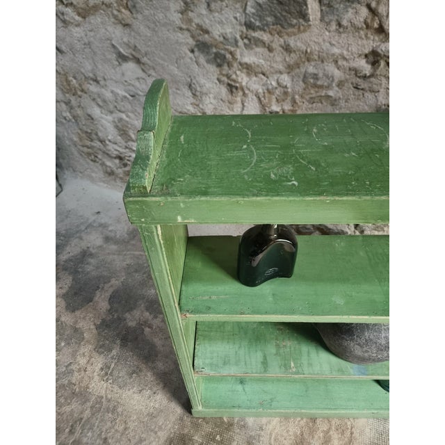Vintage Pine Open Shelving Unit in Sage Green Paint, 1900 For Sale - Image 14 of 18