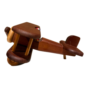 Vintage Modern Custom Made Wood Propeller Plane the Toy Maker