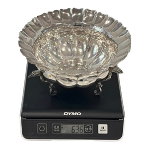 1950s Taxco Mexican 925 Sterling Silver Centerpiece Ortega Footed Bowl 636 Grams With Figural Handles