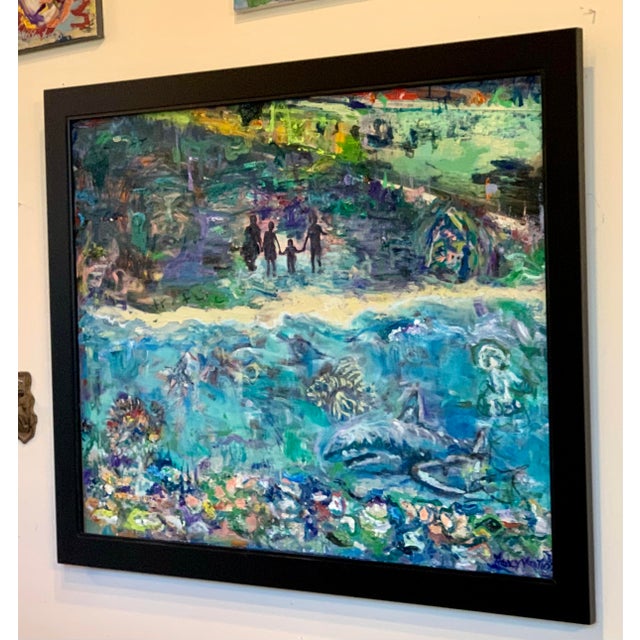 Beach Family, Abstract Original Oil Painting, by Van Ness For Sale - Image 4 of 8