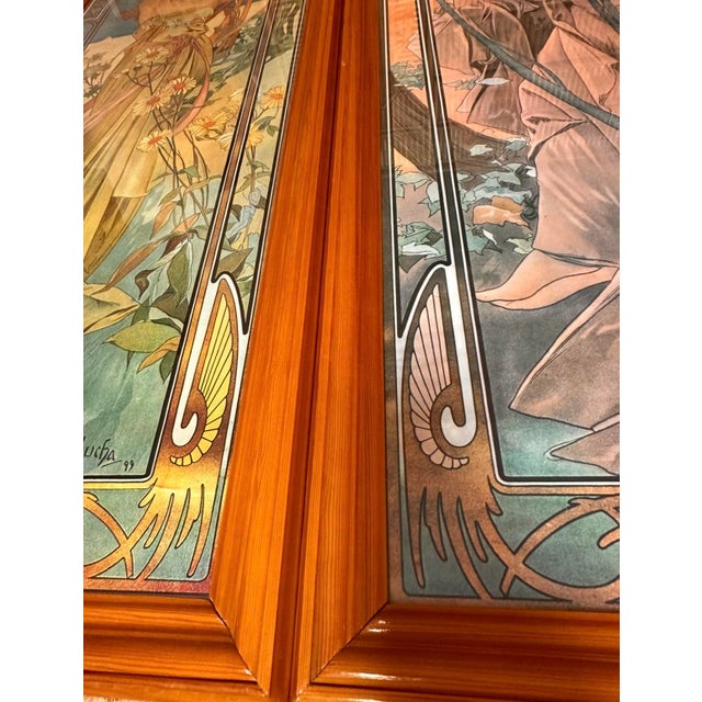Alphonse Mucha, The Hours of the Day, 1970s, First Edition Archival Pigment Prints in Period Wood Frames, Set of 4 For Sale - Image 15 of 18