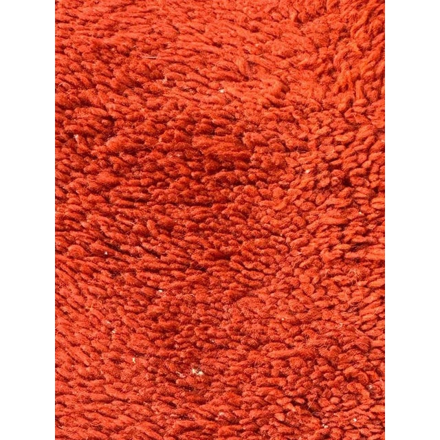 Single Colour Red Orange Background Moroccan Tribal Rug, 1950s For Sale - Image 6 of 11