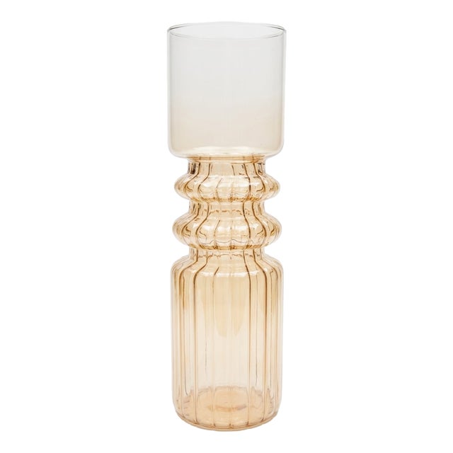 Mid-Century Italian Amber Glass Vase, 1960s For Sale