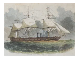 1859 Hand Colored Engraving British Frigate Mersey