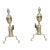 Late 20th Century Virginia Metalcrafters Williamsburg Brass Fireplace Andirons Cw 100-2 W Logholders For Sale