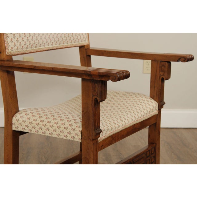 Antique Spanish Renaissance Style Walnut Armchairs - A Pair For Sale - Image 11 of 13