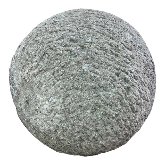 Vintage Rustic Stone Garden Sphere 24" For Sale