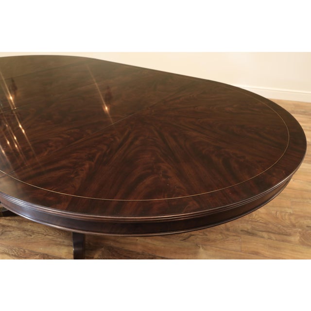 Traditional Round-To-Oval Mahogany Dining Table, Expands From 54" to 90" With Two 18" Leaves, Seats 4-8 People For Sale - Image 3 of 12