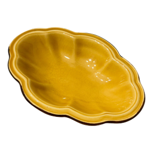 Vintage French Dieulefit Pottery Bowl | Poterie Milon S Mustard Glazed Ceramic | Made in France