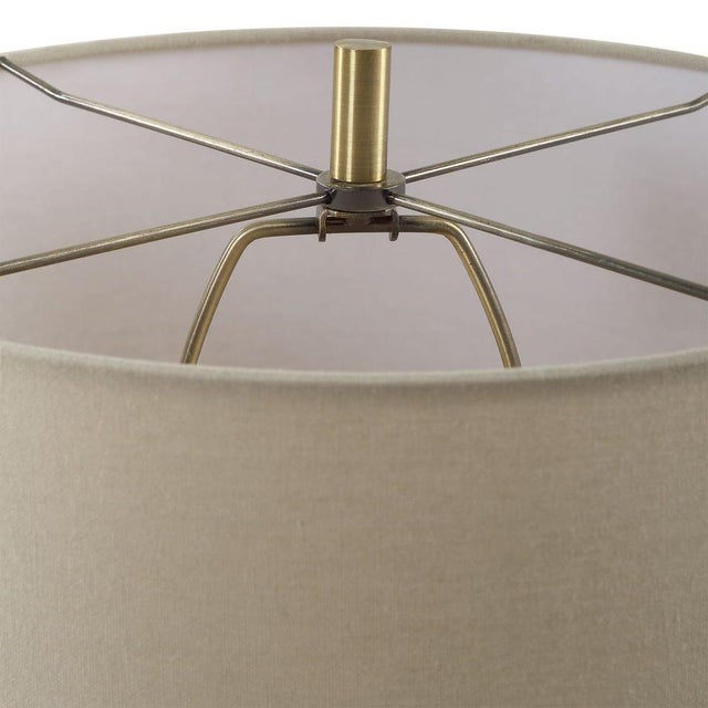 Olive Green Ceramic Table Lamp For Sale - Image 4 of 5