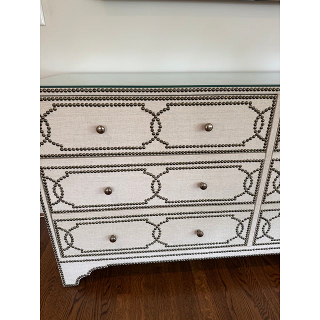 Bernhardt Linen Wrapped Dresser by Bernhardt For Sale - Image 4 of 6