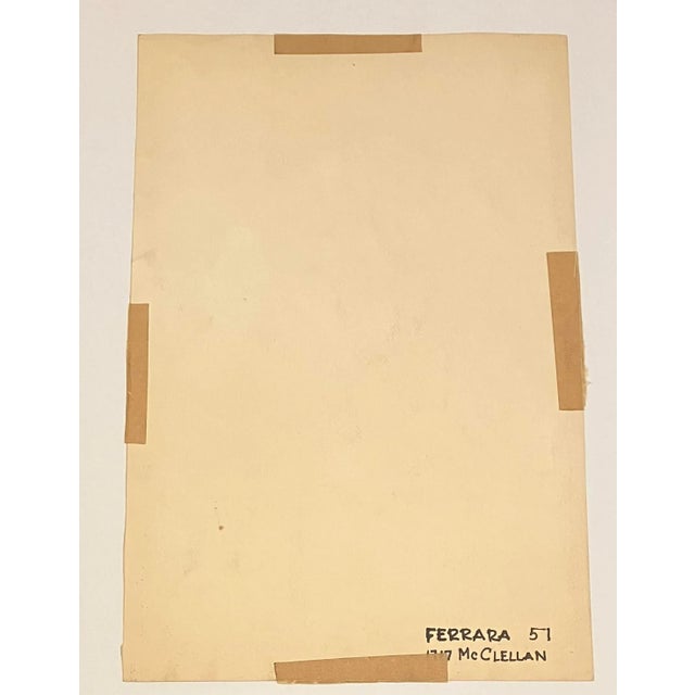 1950’s Original Anthony Ferrara Still Life Watercolor Painting Brushes with Shoe and a Pot, Signed For Sale - Image 4 of 5