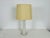 White Glass and Fabric Shade Table Lamp attributed to Luxus, Sweden, 1960s For Sale - Image 3 of 12