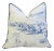 French Blue & White Nautical Feather/Down Pillow 24" Square For Sale