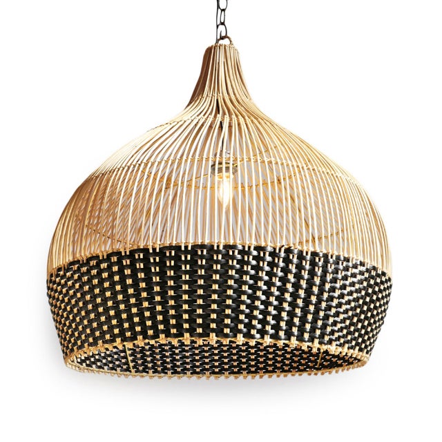 2020s Modern Wicker Tux Gourd Pendant Light XL For Sale - Image 5 of 11