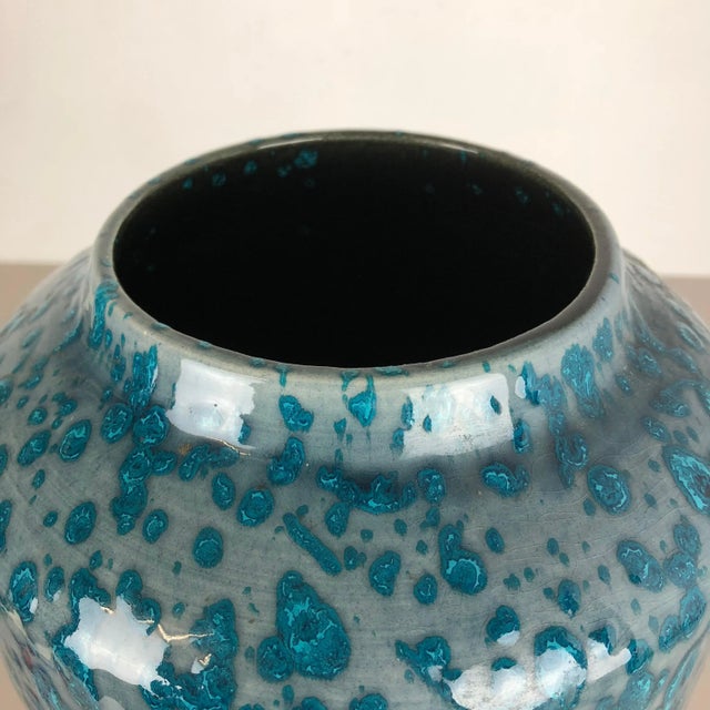 Turquoise Large Pottery Multi-Color Fat Lava 517-45 Vase from Scheurich, 1970s For Sale - Image 8 of 17
