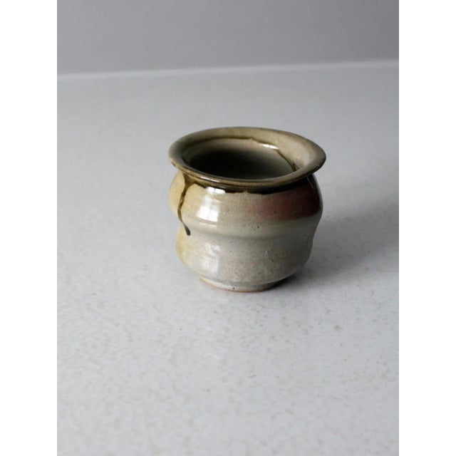 Light Gray Vintage Studio Pottery Vase For Sale - Image 8 of 11