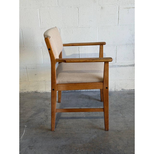 Oak Armchair With Upholstered Seat Danish Mid-Century Modern Vintage For Sale - Image 11 of 11