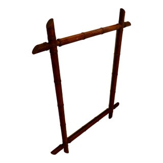 1930s Framed Antique Faux Bamboo Mirror For Sale