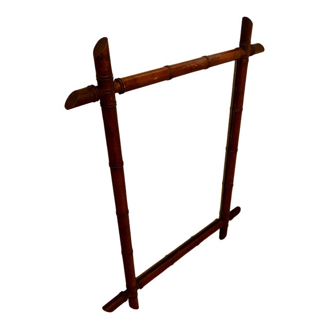 1930s Framed Antique Faux Bamboo Mirror For Sale