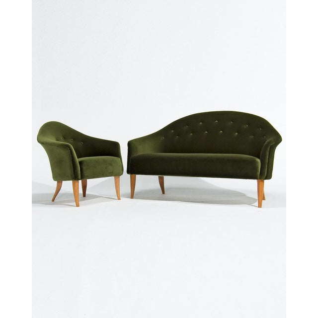 Forest Green Little Adam Chair in Green Velvet by Kerstin Horlin-Holmquist for Nordiska Kompaniet, 1950s For Sale - Image 8 of 10