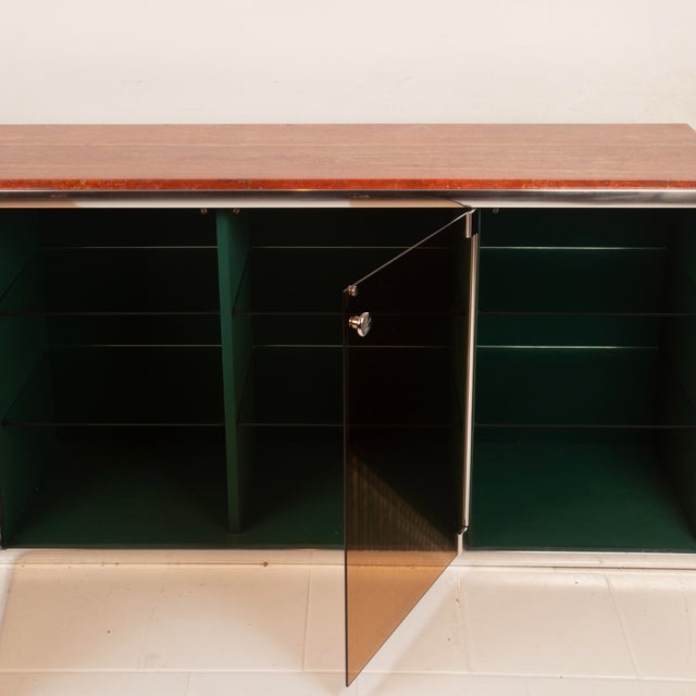 Marble and Leather Tucroma Sideboard by Guido Faleschini for i4 Mariani, 1970 For Sale - Image 13 of 18