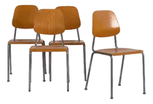 Vintage Industrial Chairs, 1950s, Set of 4