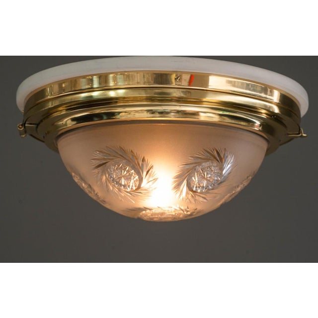 Art Deco Ceiling Lamp with Cut Glass Shade, Vienna, 1920s For Sale - Image 12 of 18