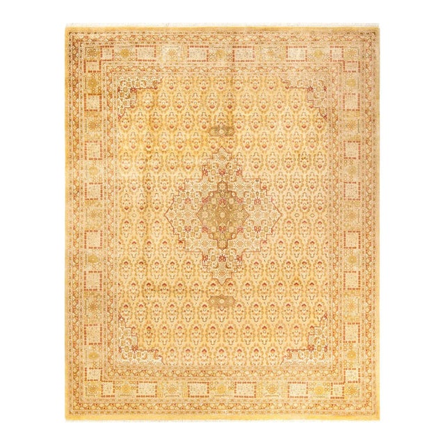 Vintage Moroccan Hand Knotted Wool Area Rug, Yellow - 8'1" X 10'1" For Sale - Image 9 of 9