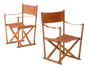 Set of Mk 16 Foldable Armchairs attributed to Mogens Koch, Denmark, 1960s
