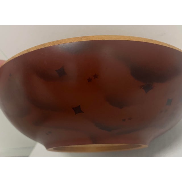 Wood Master Wood-Turner Dan Burleson 2014 One-of-a-Kind Maple Turned Bowl With Imagery For Sale - Image 7 of 7
