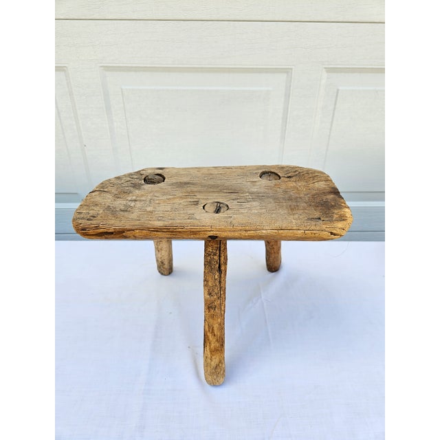 Primitive Milking Stool -Decorative For Sale - Image 10 of 12