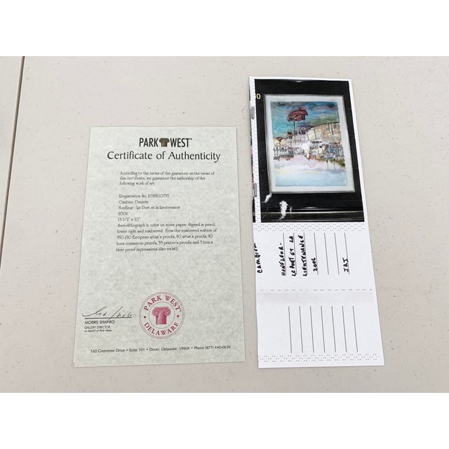 Wood Honfleur-Le Port Et La Lieutenance Seriolithograph by Daniele Cambier For Sale - Image 7 of 8