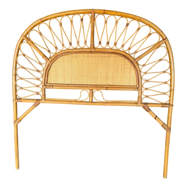 Mid-Century Modern Vintage French Headboards in Bamboo and Rattan, 1960s, Set of 2 For Sale - Image 3 of 6